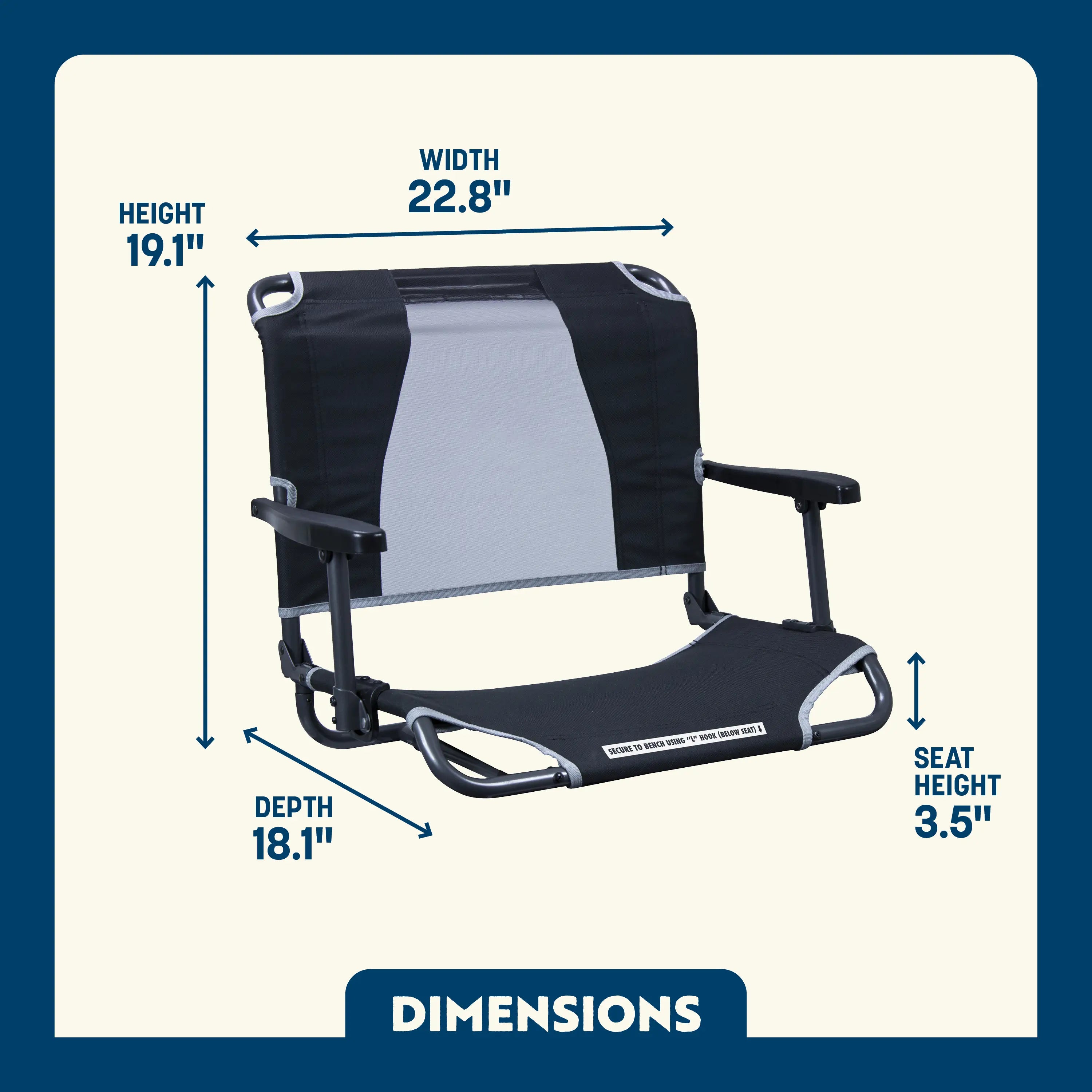 Heavy Duty Big Comfort Stadium Chair with Armrests - Rocker Chair for Camping & Lawns Detail