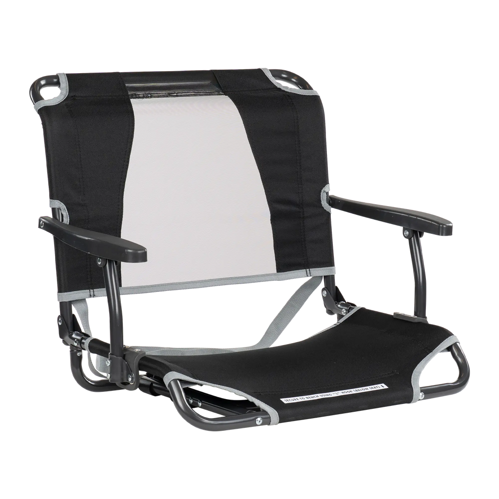 Heavy Duty Big Comfort Stadium Chair with Armrests - Rocker Chair for Camping & Lawns - Black