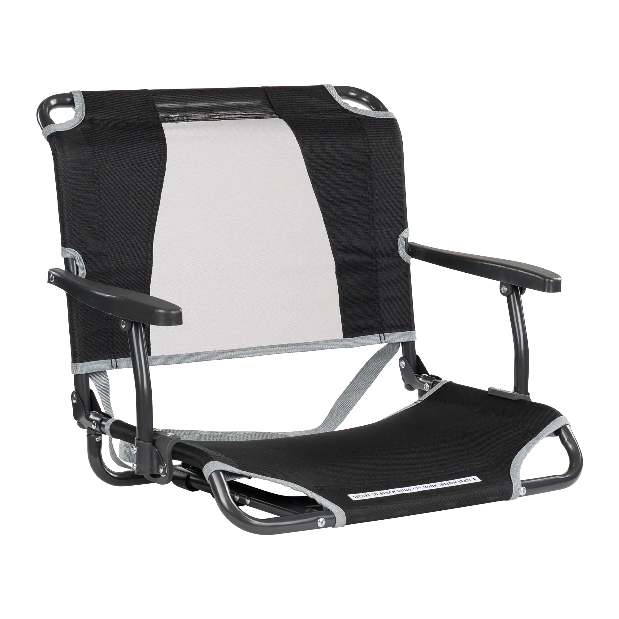 Heavy Duty Big Comfort Stadium Chair with Armrests - Rocker Chair for Camping & Lawns - Black