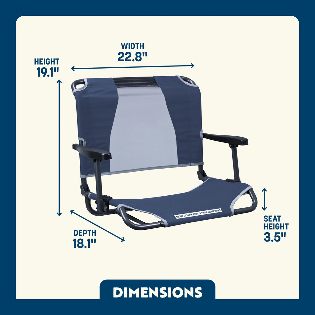 Heavy Duty Big Comfort Stadium Chair with Armrests - Rocker Chair for Camping & Lawns Detail