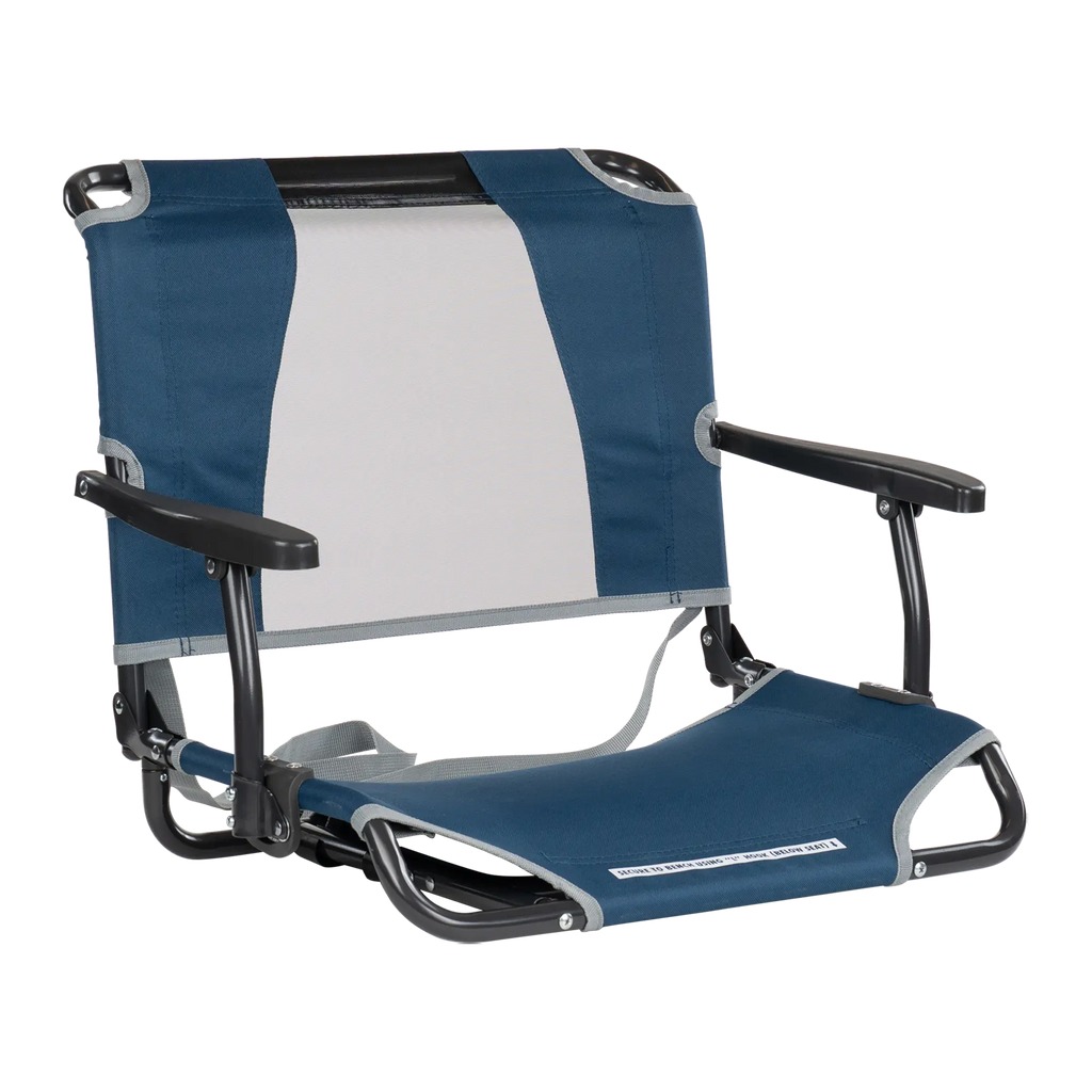 Heavy Duty Big Comfort Stadium Chair with Armrests - Rocker Chair for Camping & Lawns - Navy