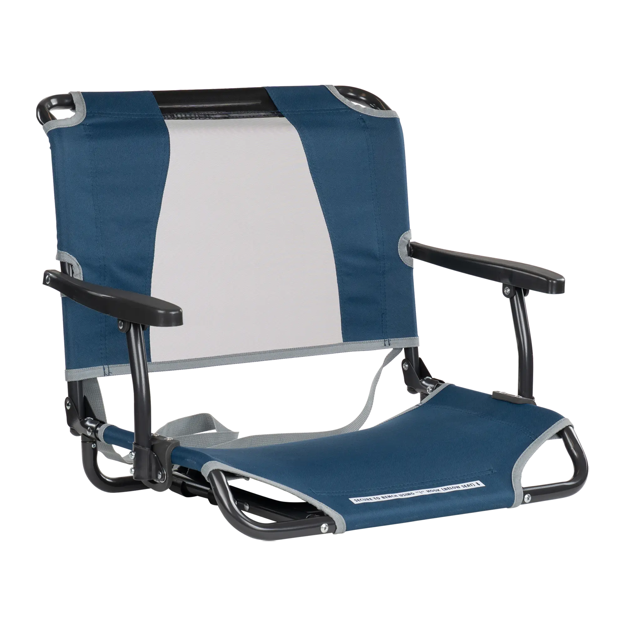 Heavy Duty Big Comfort Stadium Chair with Armrests - Rocker Chair for Camping & Lawns - Navy