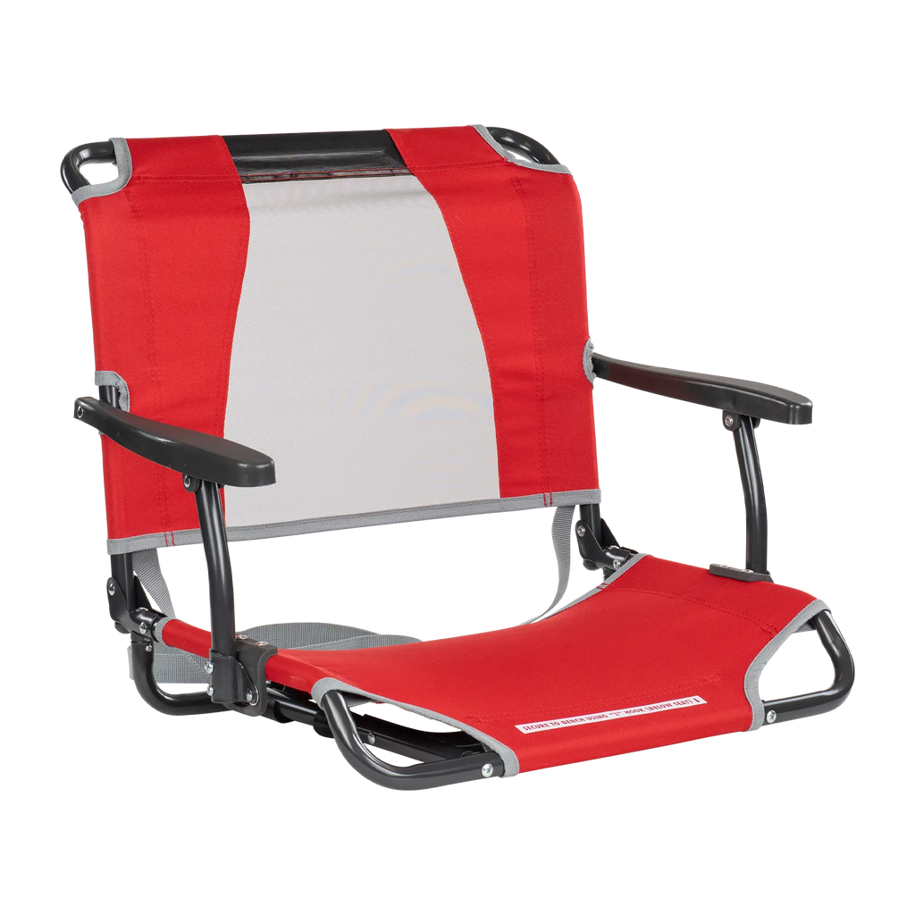 Heavy Duty Big Comfort Stadium Chair with Armrests - Rocker Chair for Camping & Lawns - Red