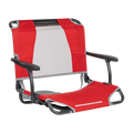 Heavy Duty Big Comfort Stadium Chair with Armrests - Rocker Chair for Camping & Lawns - Red