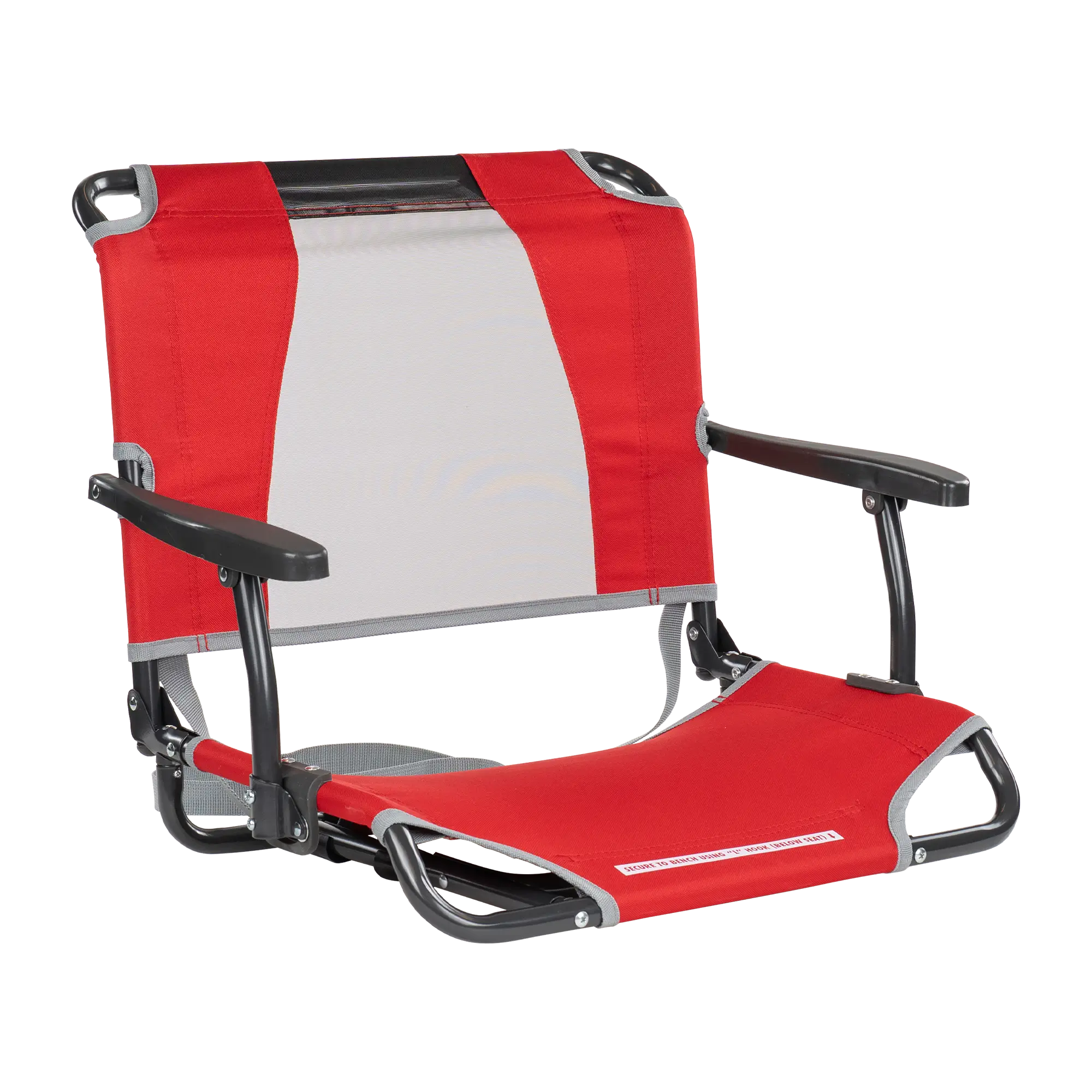 Heavy Duty Big Comfort Stadium Chair with Armrests - Rocker Chair for Camping & Lawns - Red