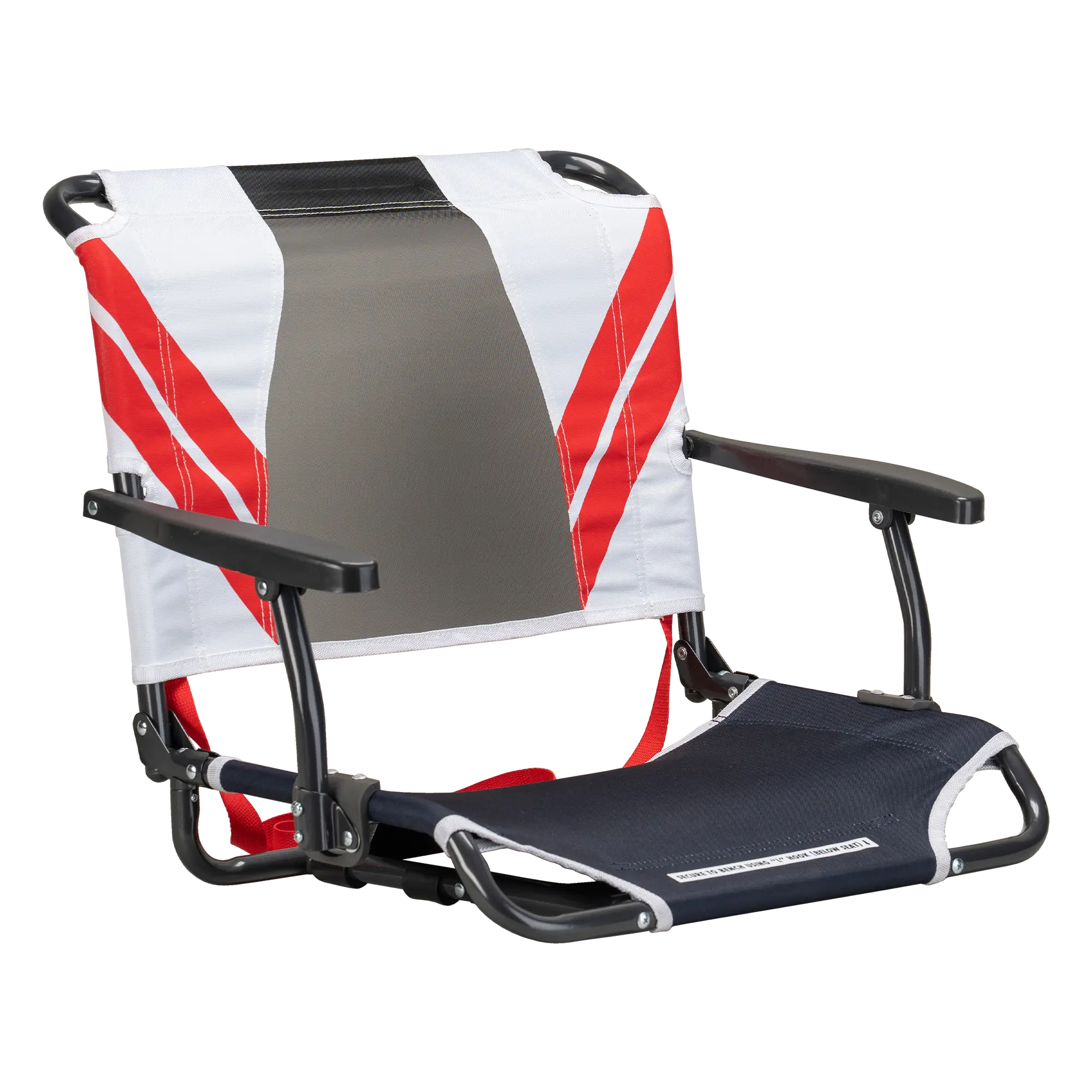 Heavy Duty Big Comfort Stadium Chair with Armrests - Rocker Chair for Camping & Lawns - Indigo/White/Red