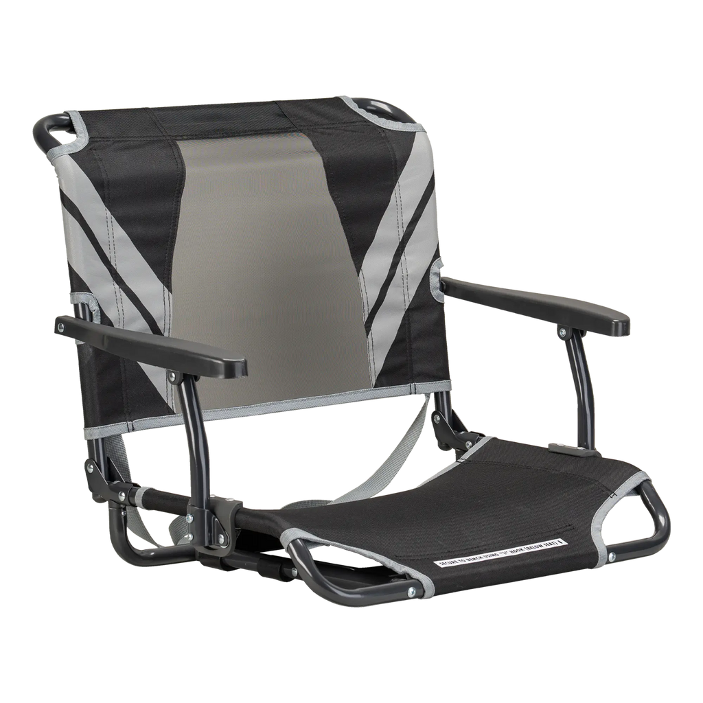 Heavy Duty Big Comfort Stadium Chair with Armrests - Rocker Chair for Camping & Lawns - Black/Gray