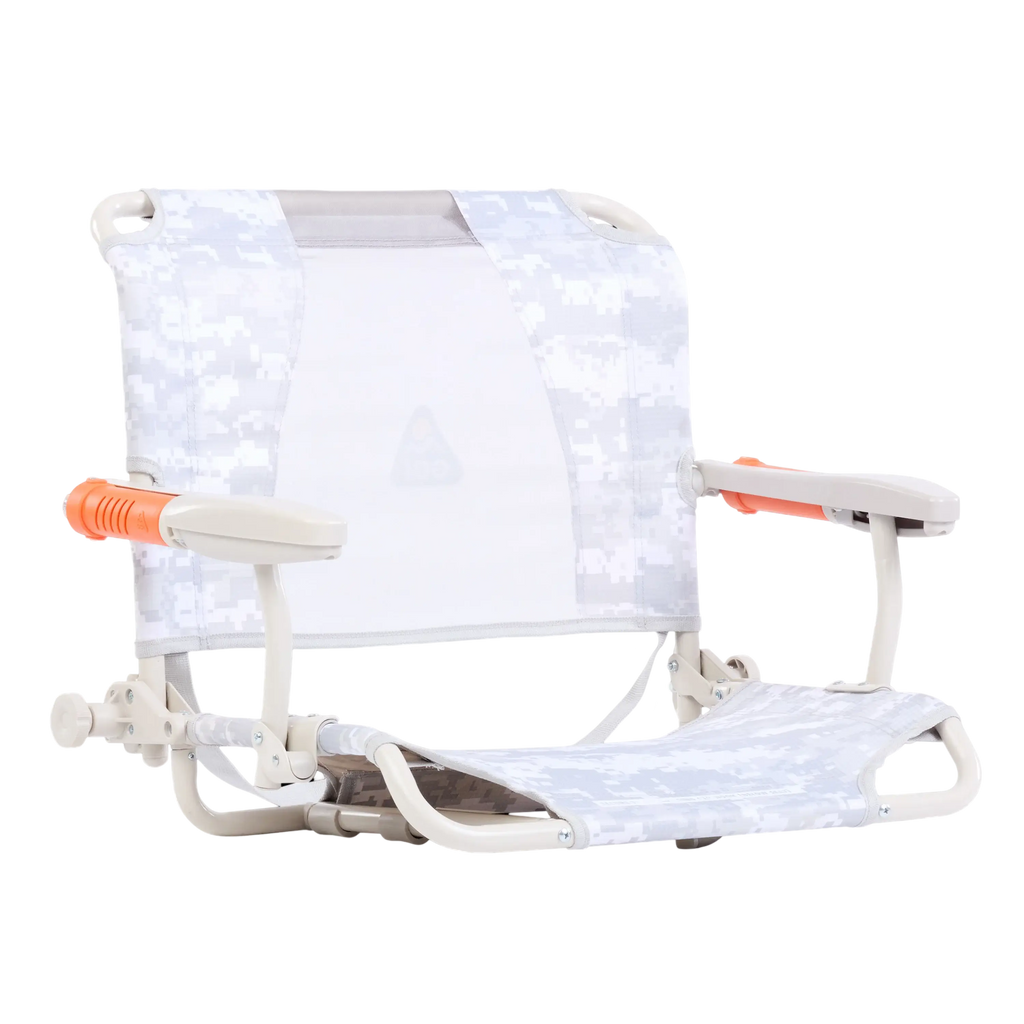 Ergonomic Portable Stadium Rock-Cliner - Camp Rocker Chair for Fishing & Beach Trips - Snow Camo