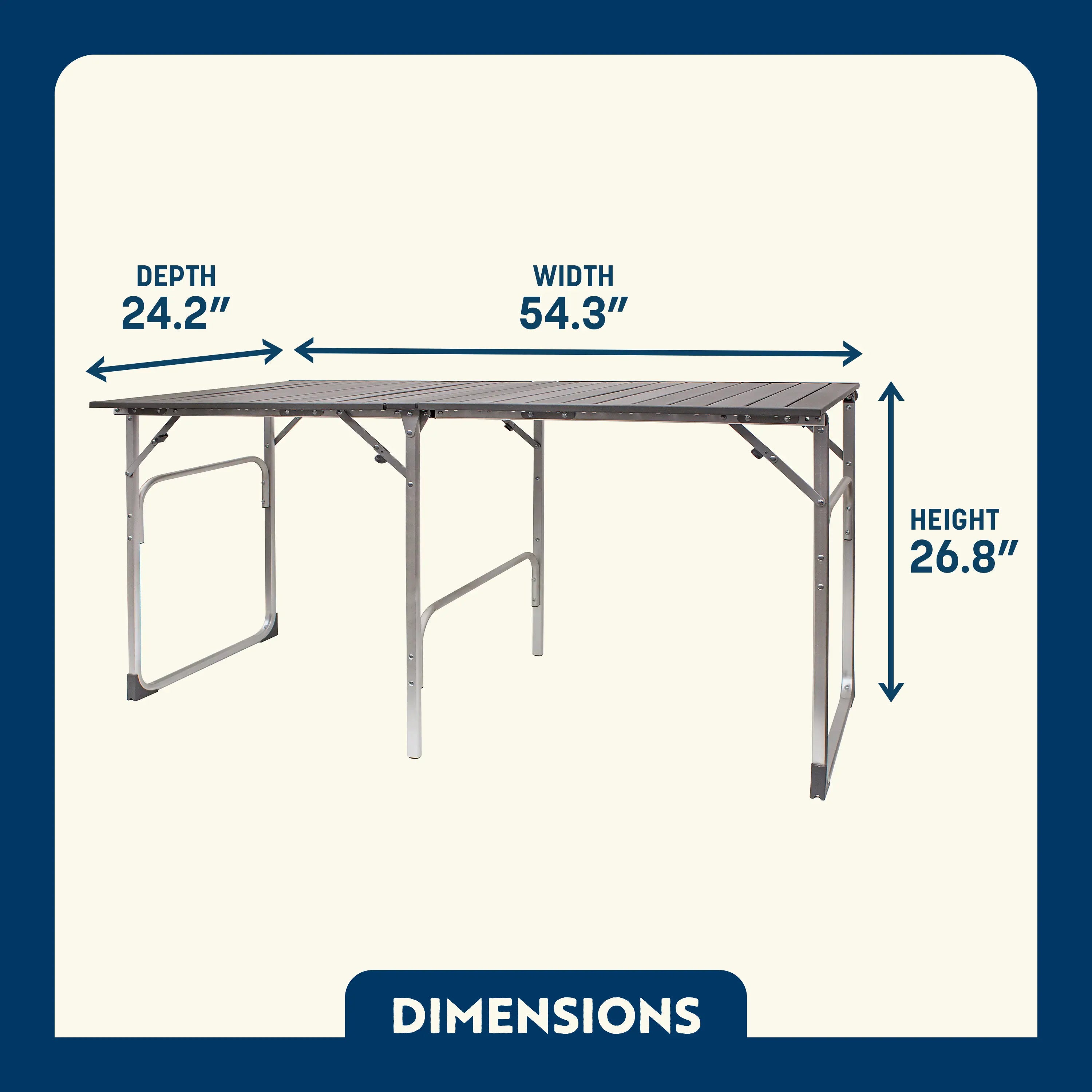 Multi-Functional Slim-Fold Table - Heavy Duty Aluminum Folding Picnic Table Detail