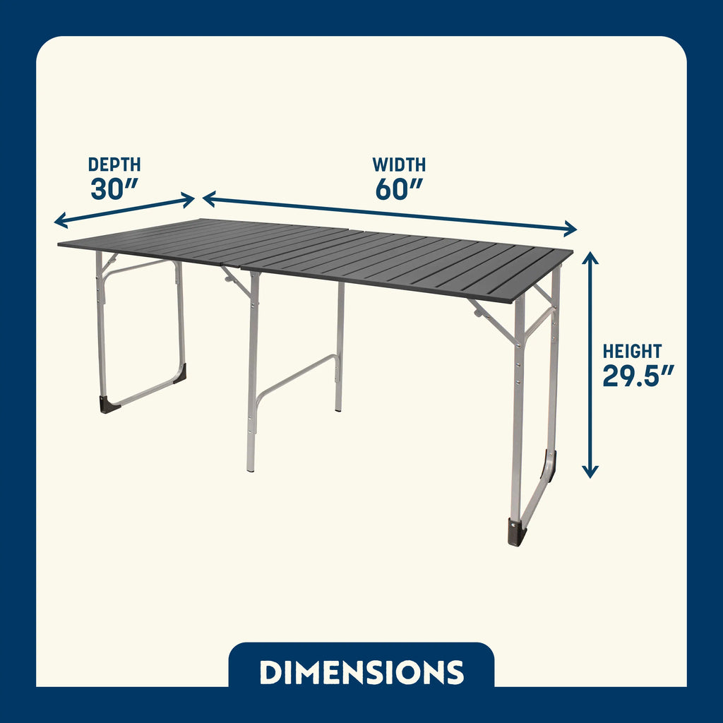 Multi-Functional Slim-Fold Table XL - Folding Camping Table with Storage Shelves Detail