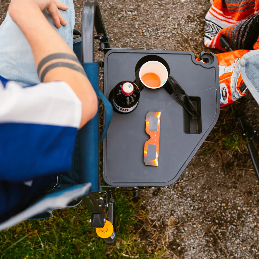 Ergonomic Portable Freestyle Rocker with Side Table - Folding Rocking Chair - Perfect for Tailgating Detail