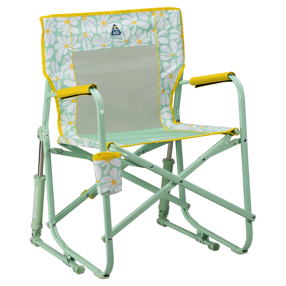 Ultra-Comfortable Freestyle Rocker - Rocker Chair for Camping & Lawns - Green/Yellow