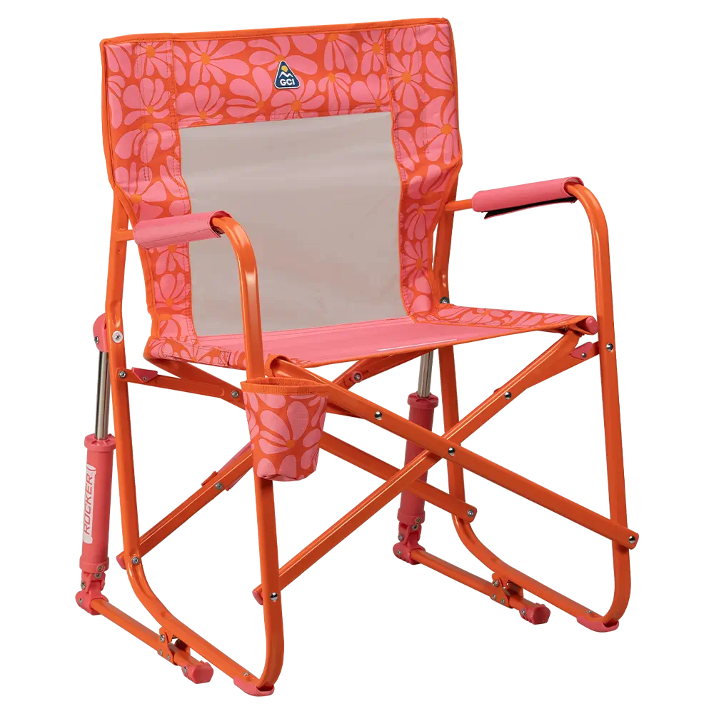 Ultra-Comfortable Freestyle Rocker - Rocker Chair for Camping & Lawns - Pink/Orange
