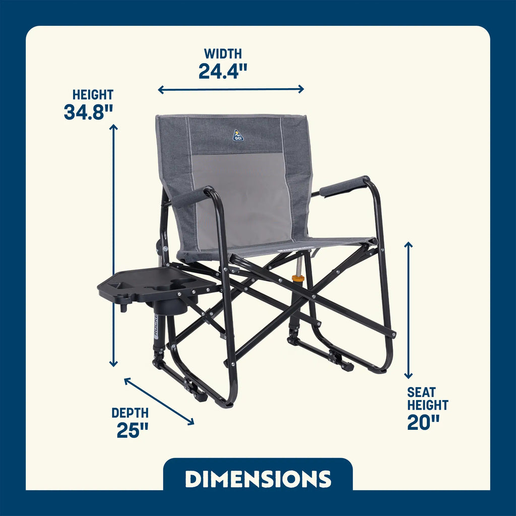 Ergonomic Portable Freestyle Rocker with Side Table - Folding Rocking Chair - Perfect for Tailgating Detail