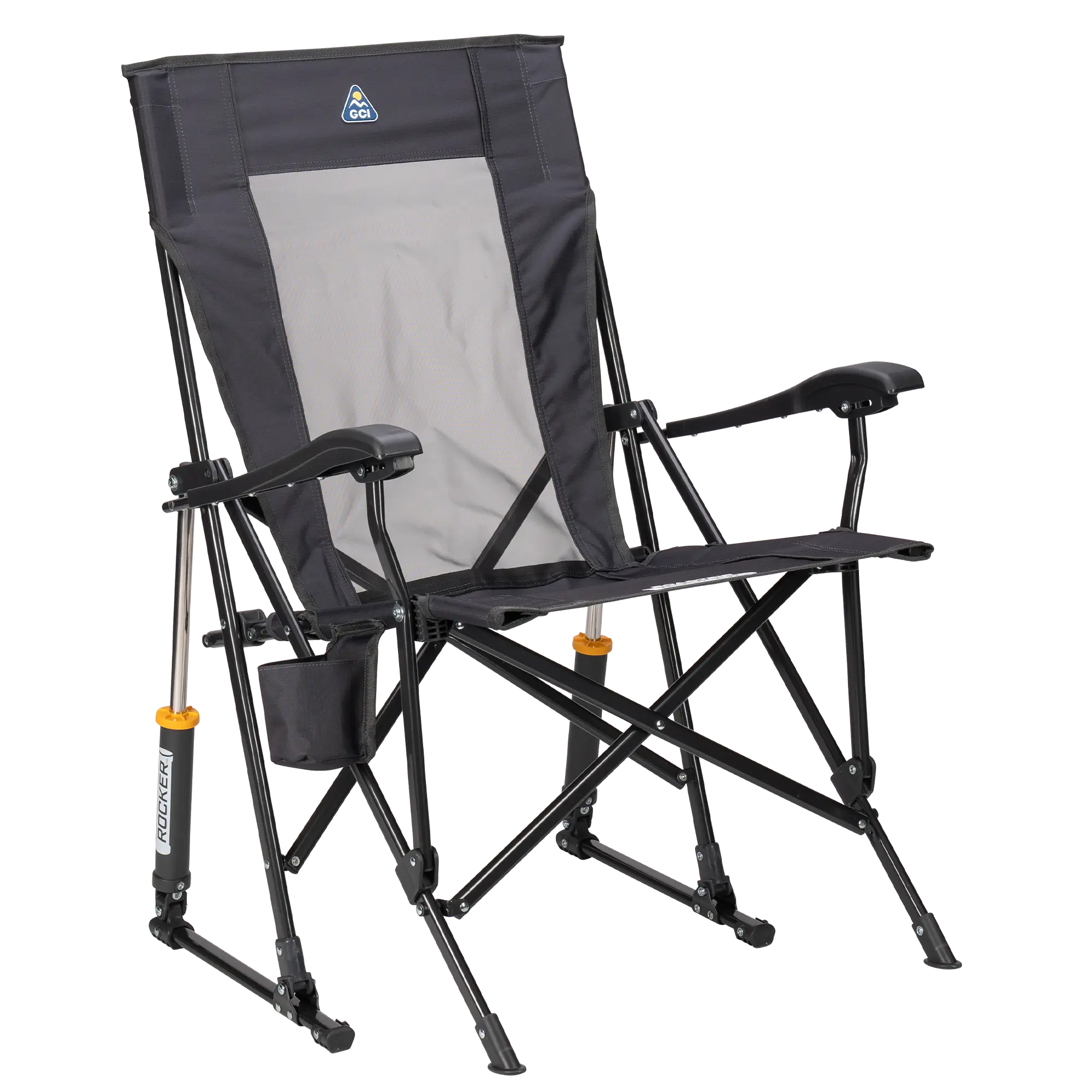 Foldable RoadTrip Rocker - Folding Rocking Chair - Perfect for Tailgating - Dark Charcoal