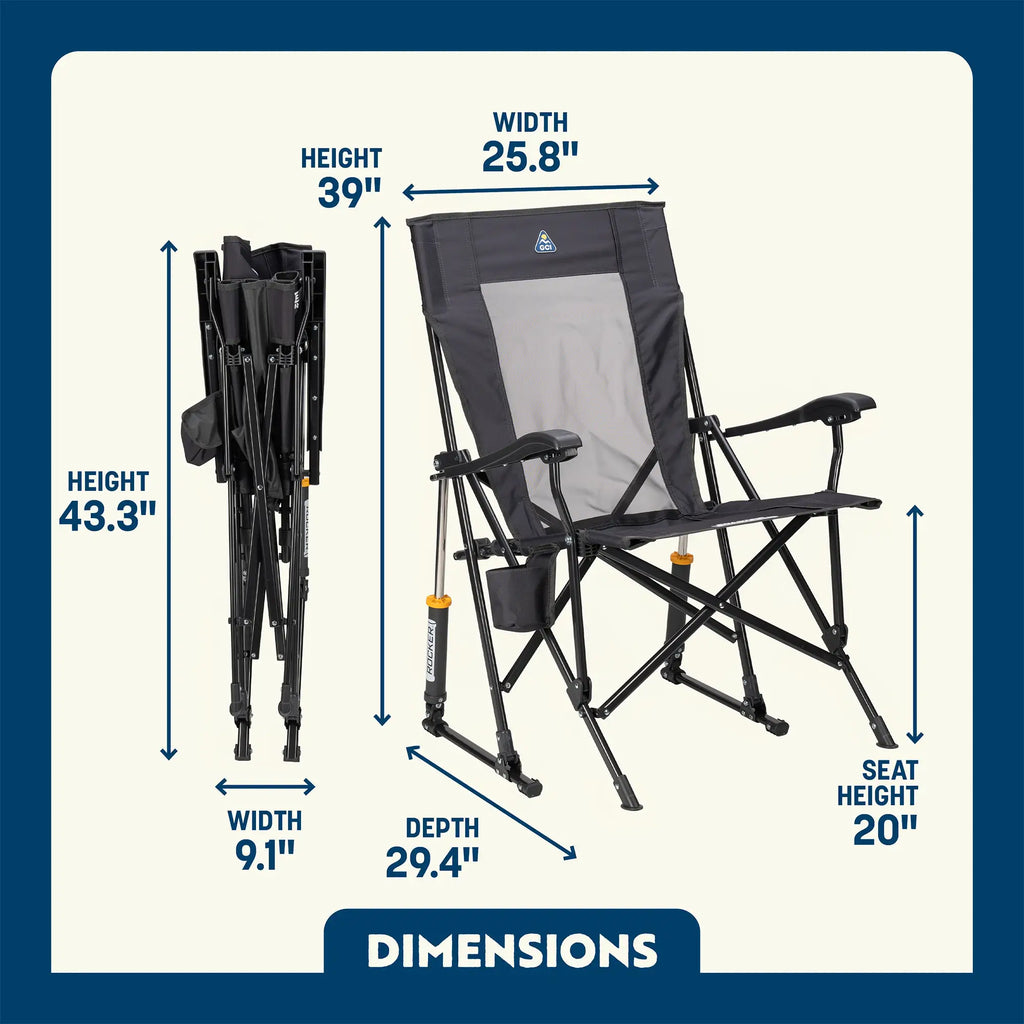 Foldable RoadTrip Rocker - Folding Rocking Chair - Perfect for Tailgating Detail