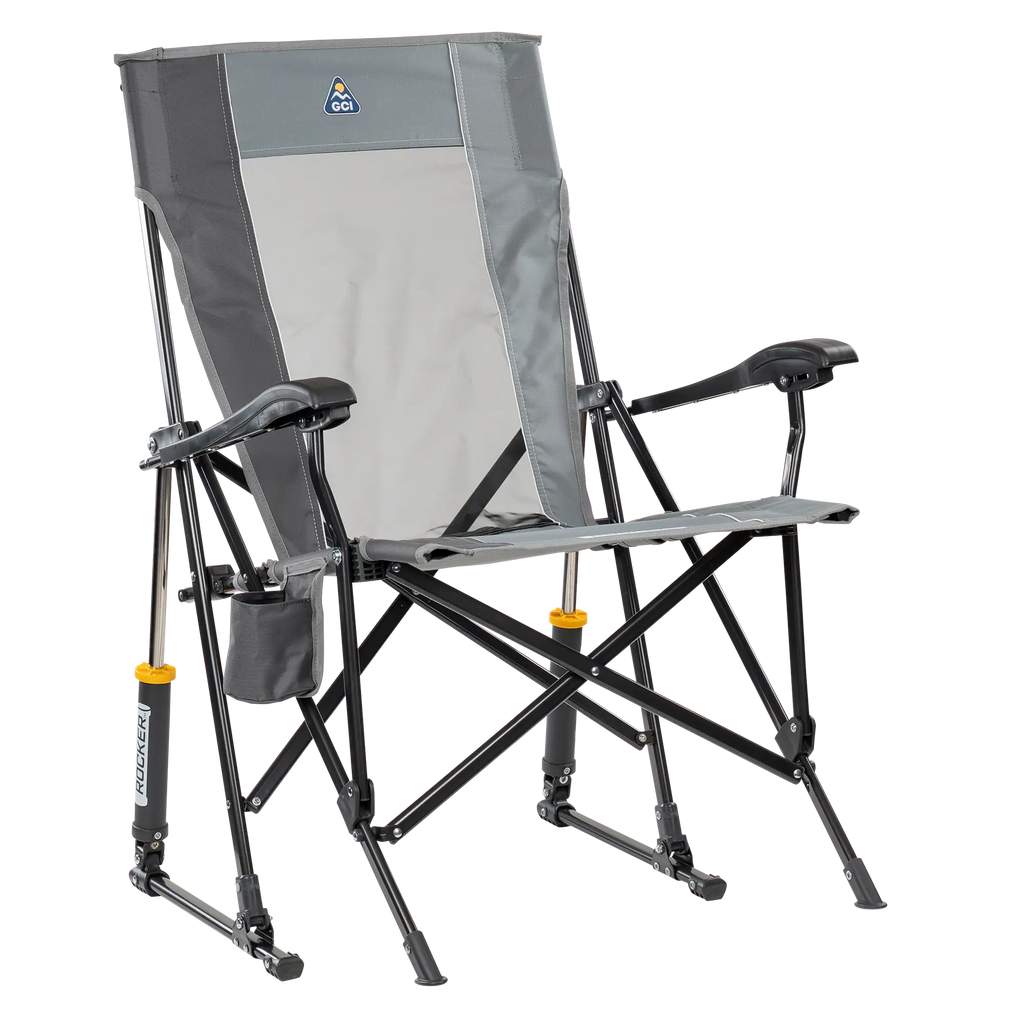 Foldable RoadTrip Rocker - Folding Rocking Chair - Perfect for Tailgating - Mercury Gray