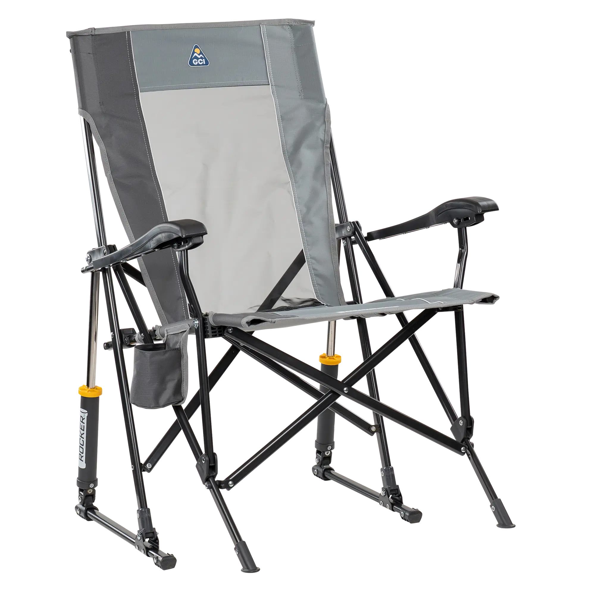 Foldable RoadTrip Rocker - Folding Rocking Chair - Perfect for Tailgating - Mercury Gray