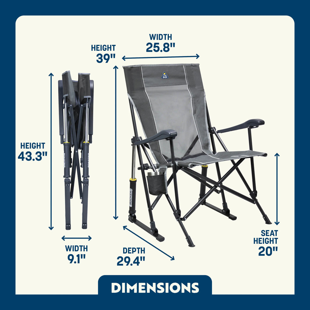 Foldable RoadTrip Rocker - Folding Rocking Chair - Perfect for Tailgating Detail