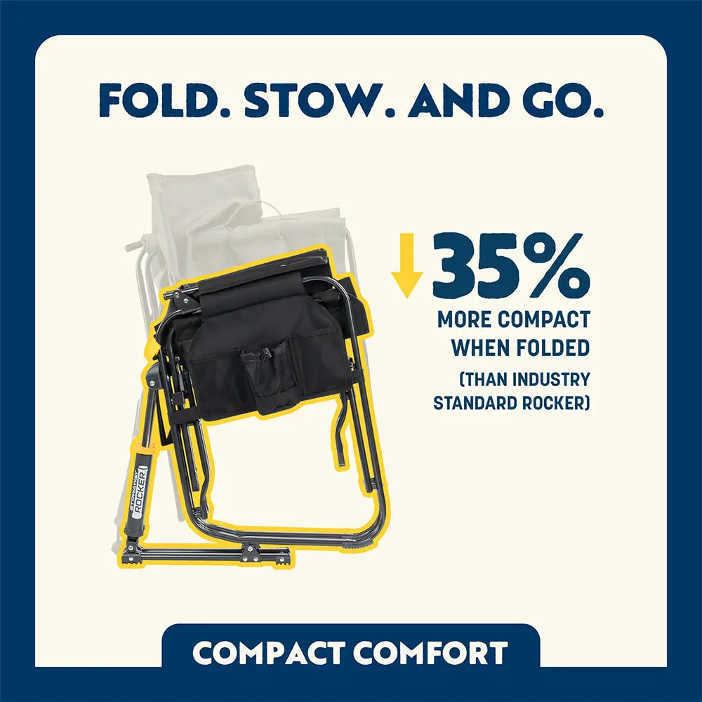 Ultra-Comfortable Stowaway Rocker - Camp Rocker Chair for Fishing & Beach Trips Detail