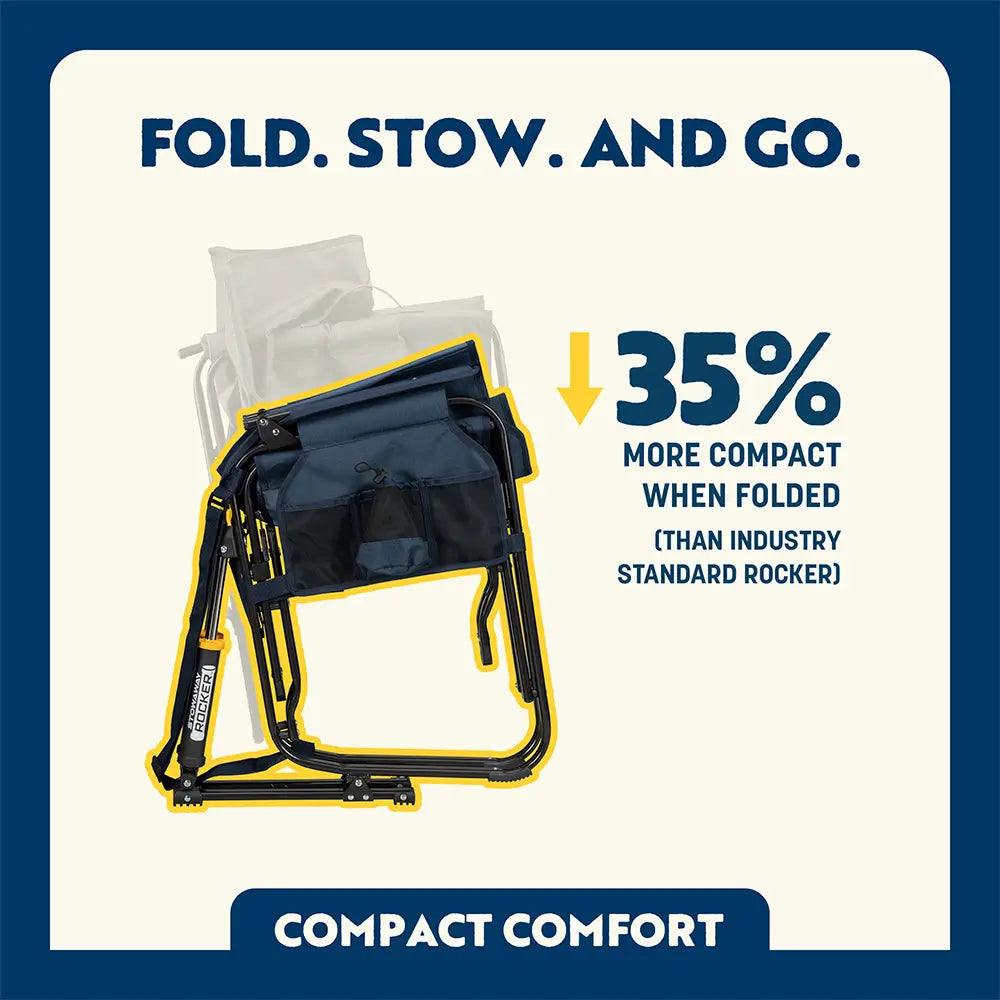 Ultra-Comfortable Stowaway Rocker - Camp Rocker Chair for Fishing & Beach Trips Detail