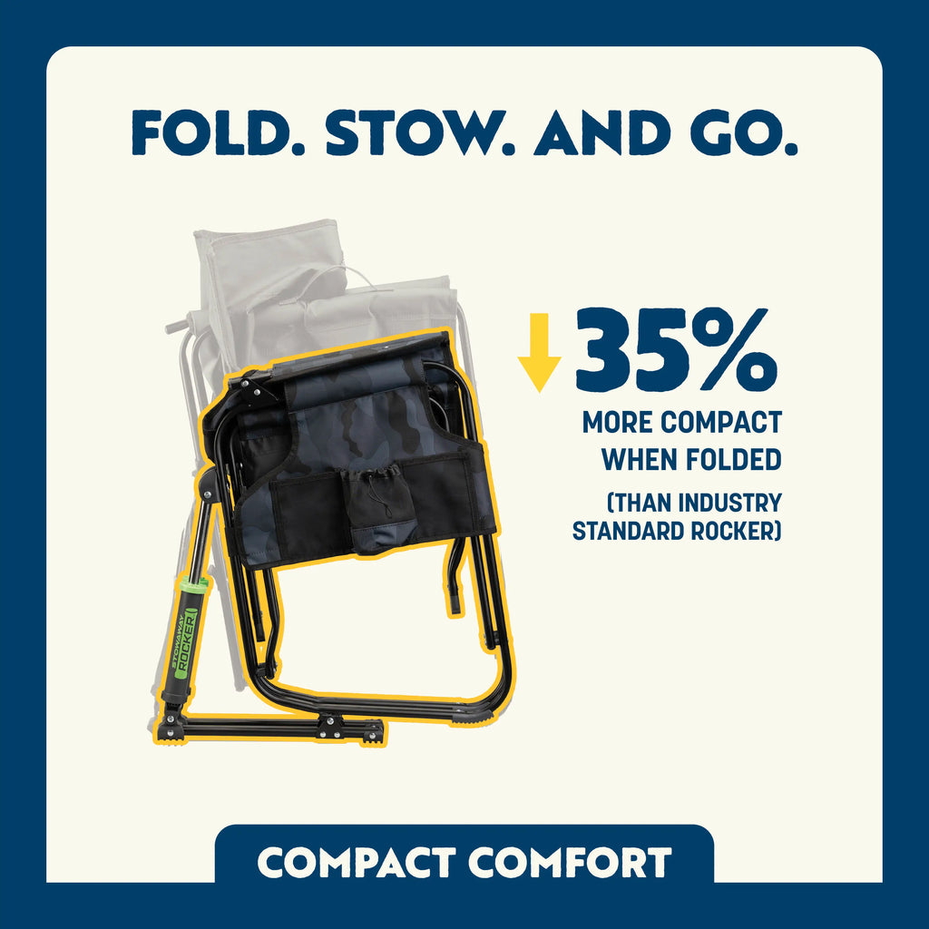 Ultra-Comfortable Stowaway Rocker - Camp Rocker Chair for Fishing & Beach Trips Detail