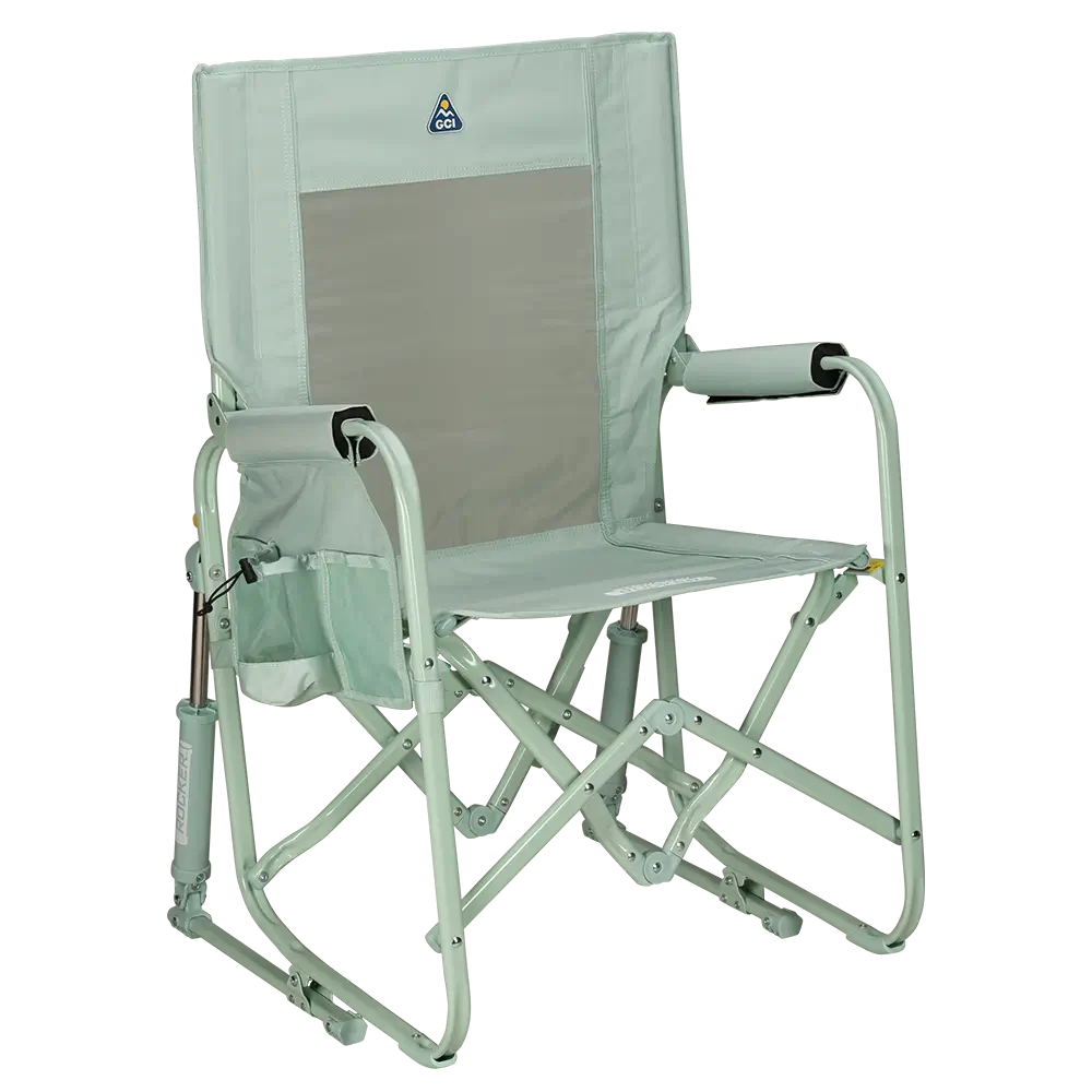 Ultra-Comfortable Stowaway Rocker - Camp Rocker Chair for Fishing & Beach Trips - Pastel Green