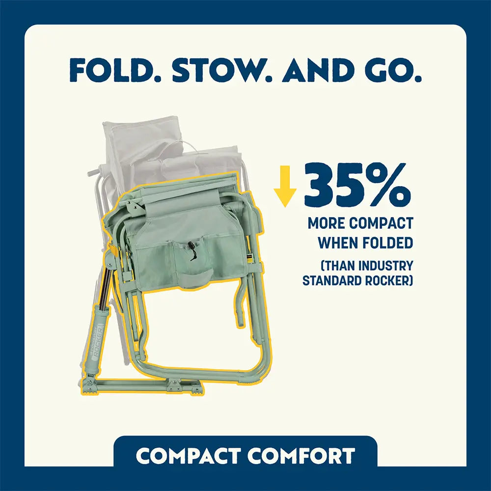 Ultra-Comfortable Stowaway Rocker - Camp Rocker Chair for Fishing & Beach Trips Detail