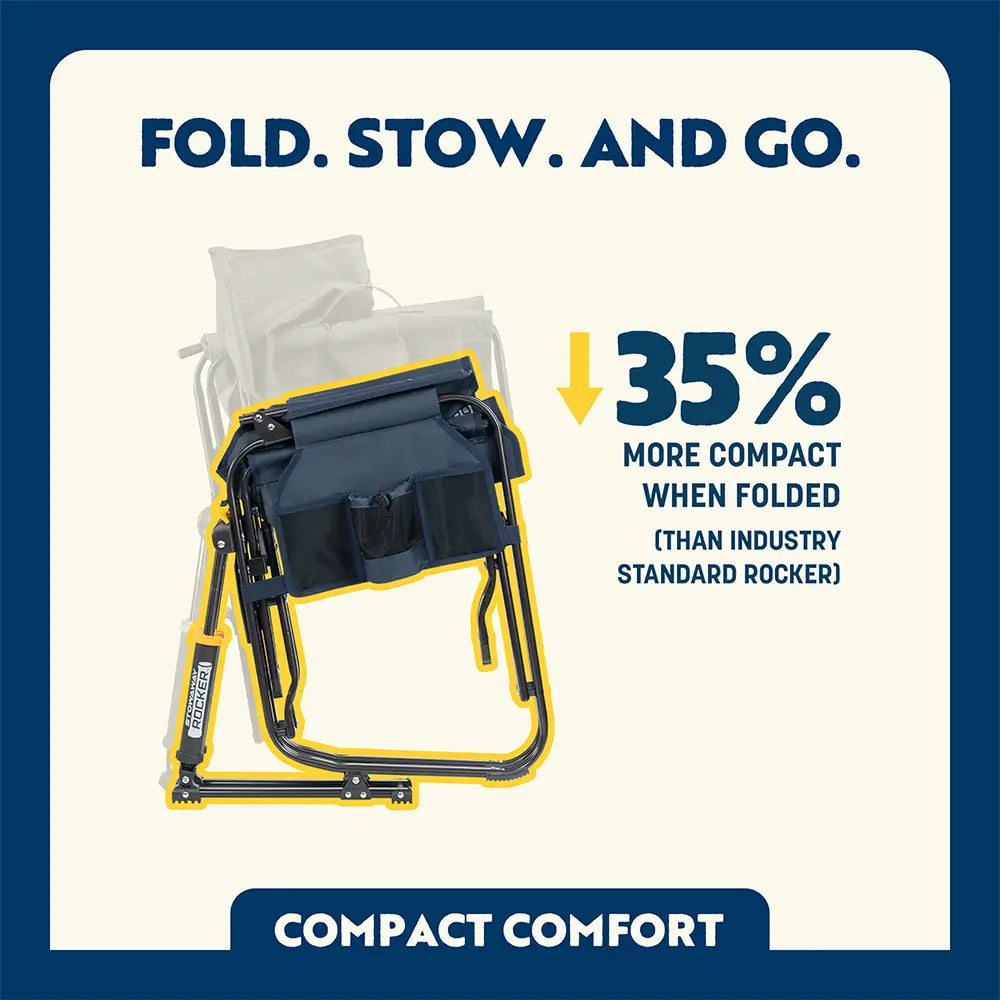 Ultra-Comfortable Stowaway Rocker - Camp Rocker Chair for Fishing & Beach Trips Detail