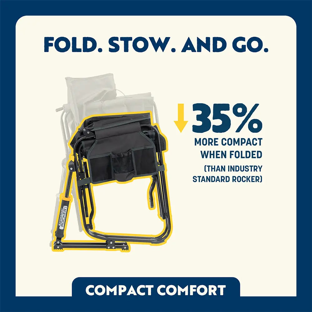 Ultra-Comfortable Stowaway Rocker - Camp Rocker Chair for Fishing & Beach Trips Detail