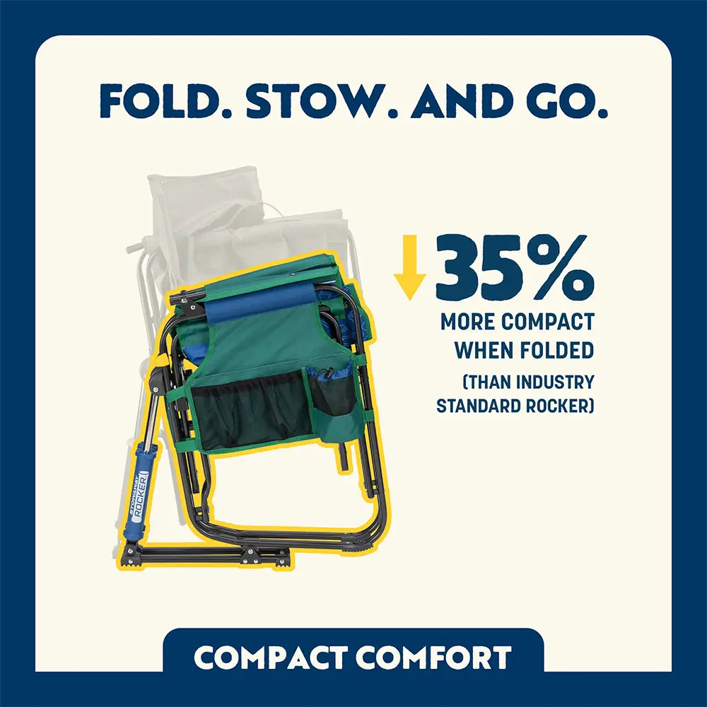 Ultra-Comfortable Stowaway Rocker - Camp Rocker Chair for Fishing & Beach Trips Detail