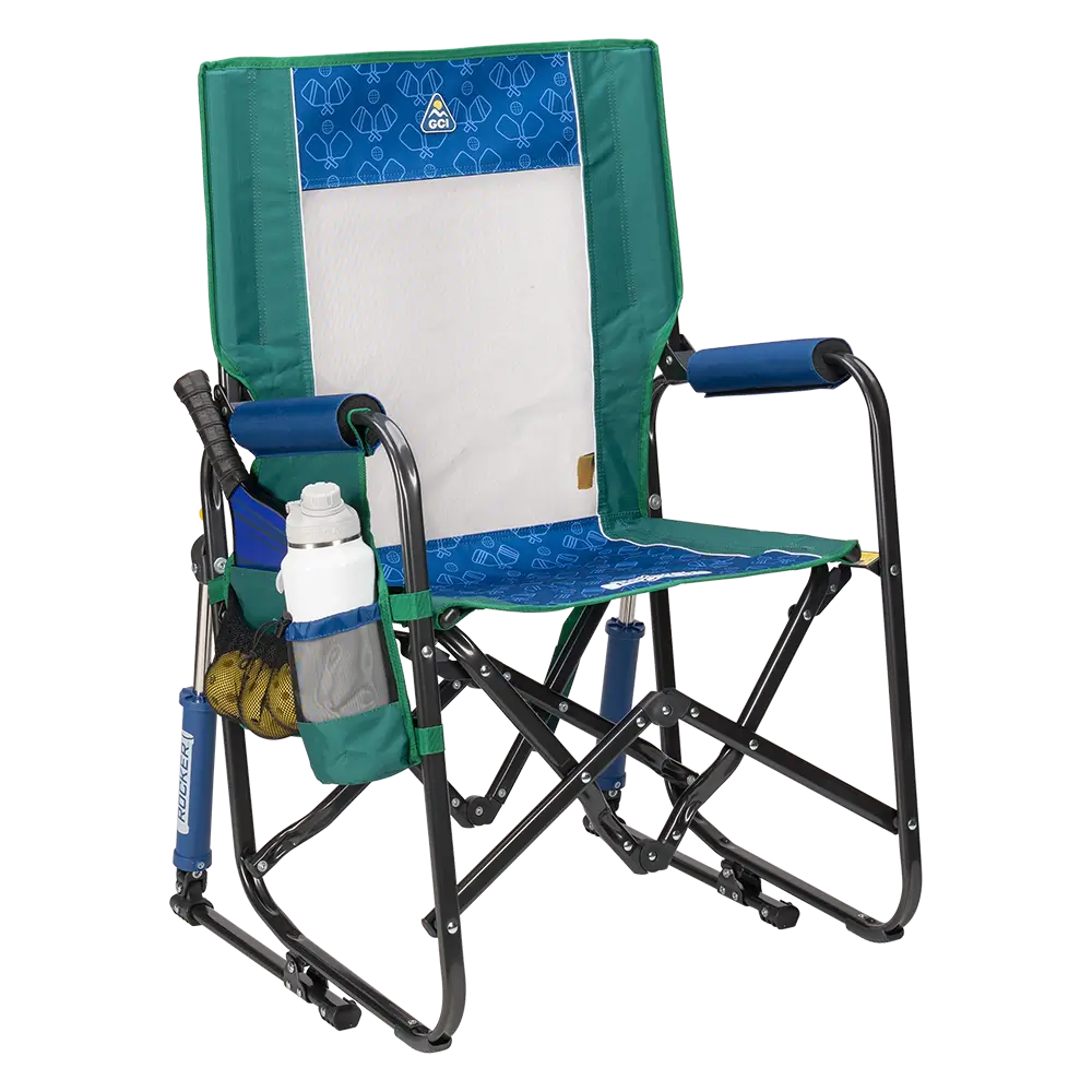 Ultra-Comfortable Stowaway Rocker - Camp Rocker Chair for Fishing & Beach Trips - Pickleball Green