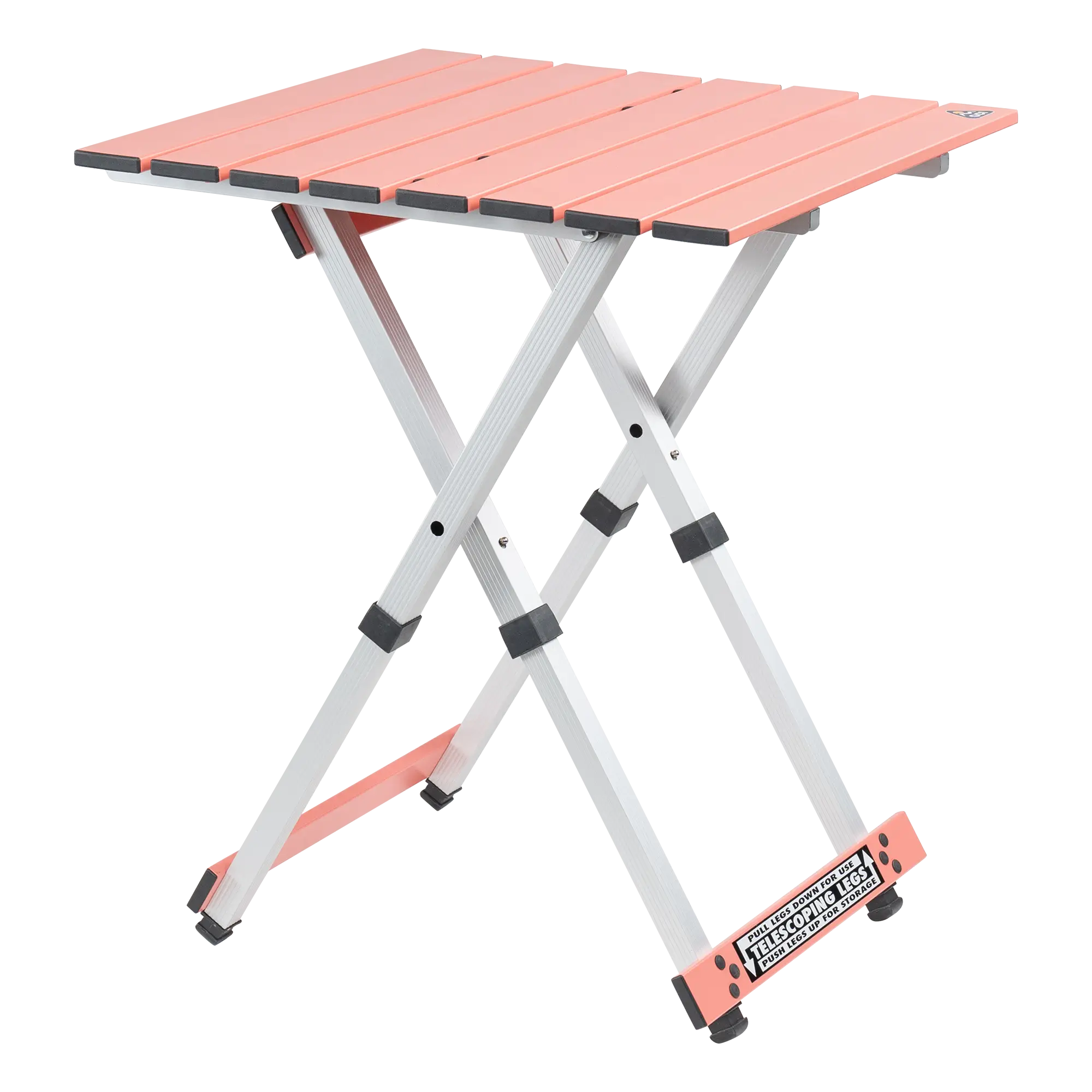 Compact Compact Camp Table 20 - Folding Camping Table with Storage Shelves - Coral