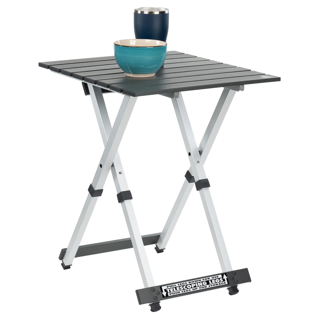 Compact Compact Camp Table 20 - Folding Camping Table with Storage Shelves Detail