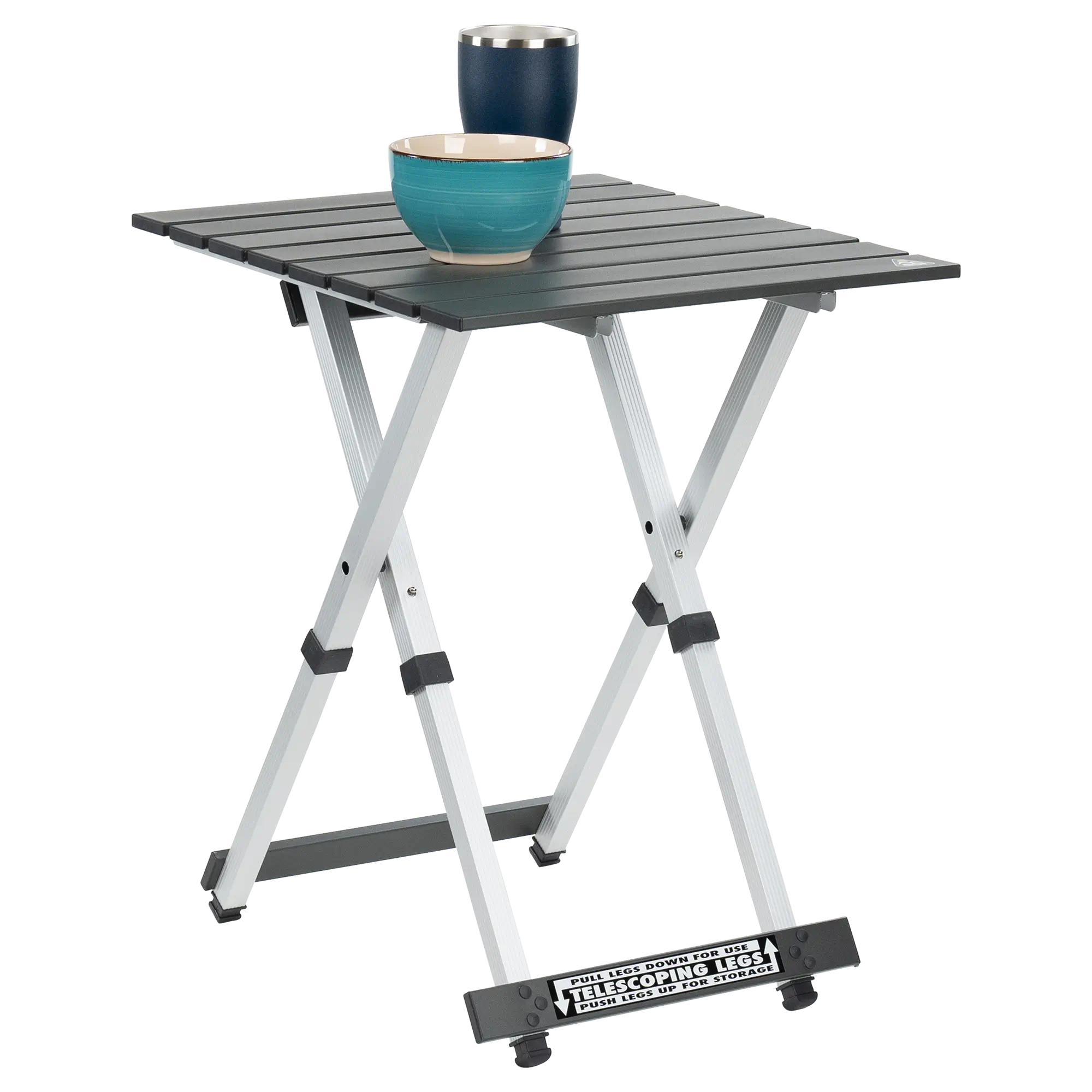 Compact Compact Camp Table 20 - Folding Camping Table with Storage Shelves Detail