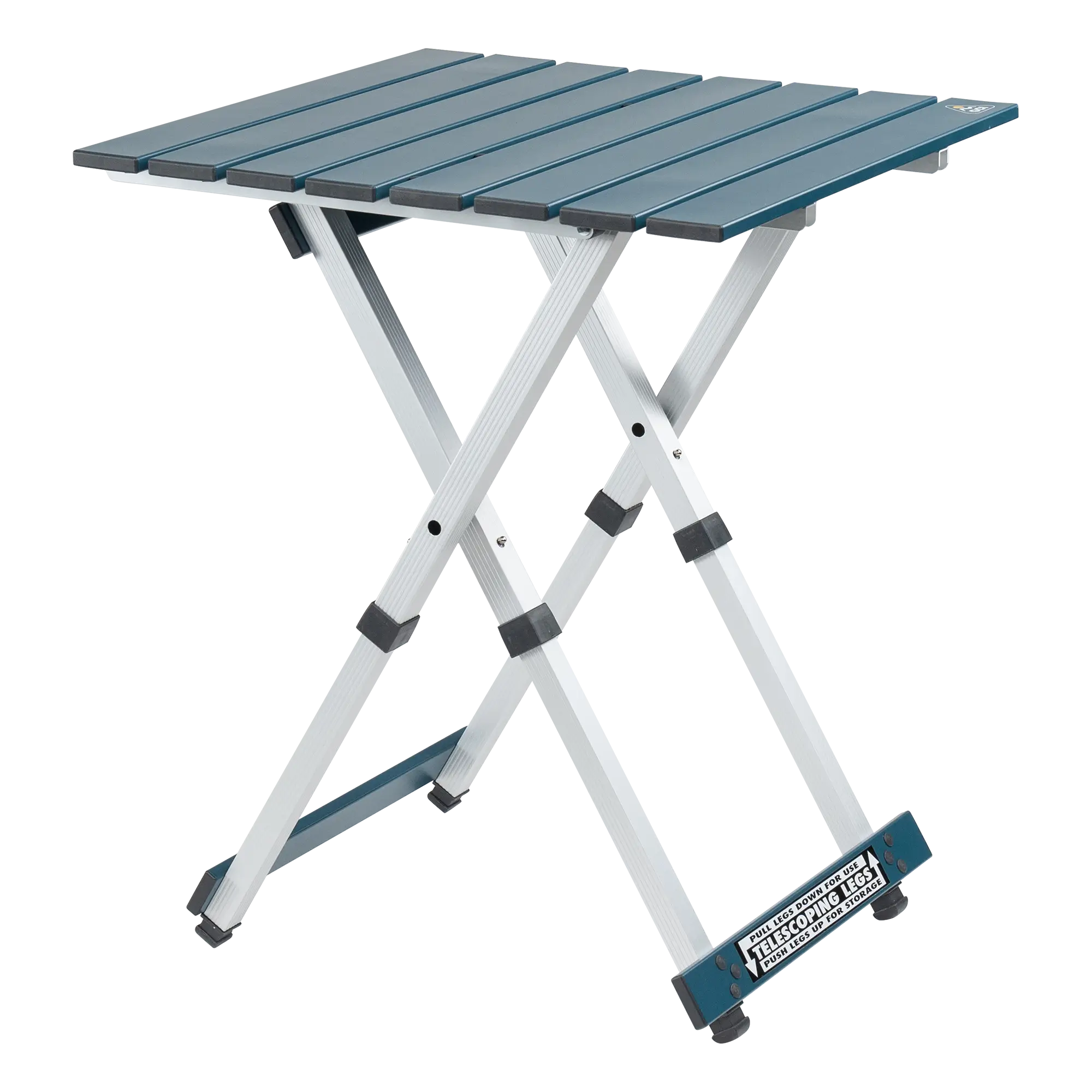 Compact Compact Camp Table 20 - Folding Camping Table with Storage Shelves - Teal