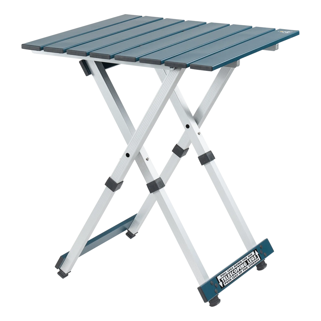Compact Compact Camp Table 20 - Folding Camping Table with Storage Shelves - Teal