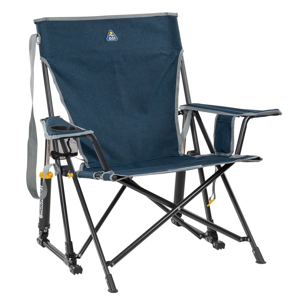 Heavy Duty Kickback Rocker - Outdoor Rocking Chairs with Dynamic Comfort Edge - Heathered Indigo
