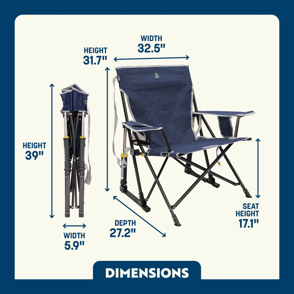 Heavy Duty Kickback Rocker - Outdoor Rocking Chairs with Dynamic Comfort Edge Detail