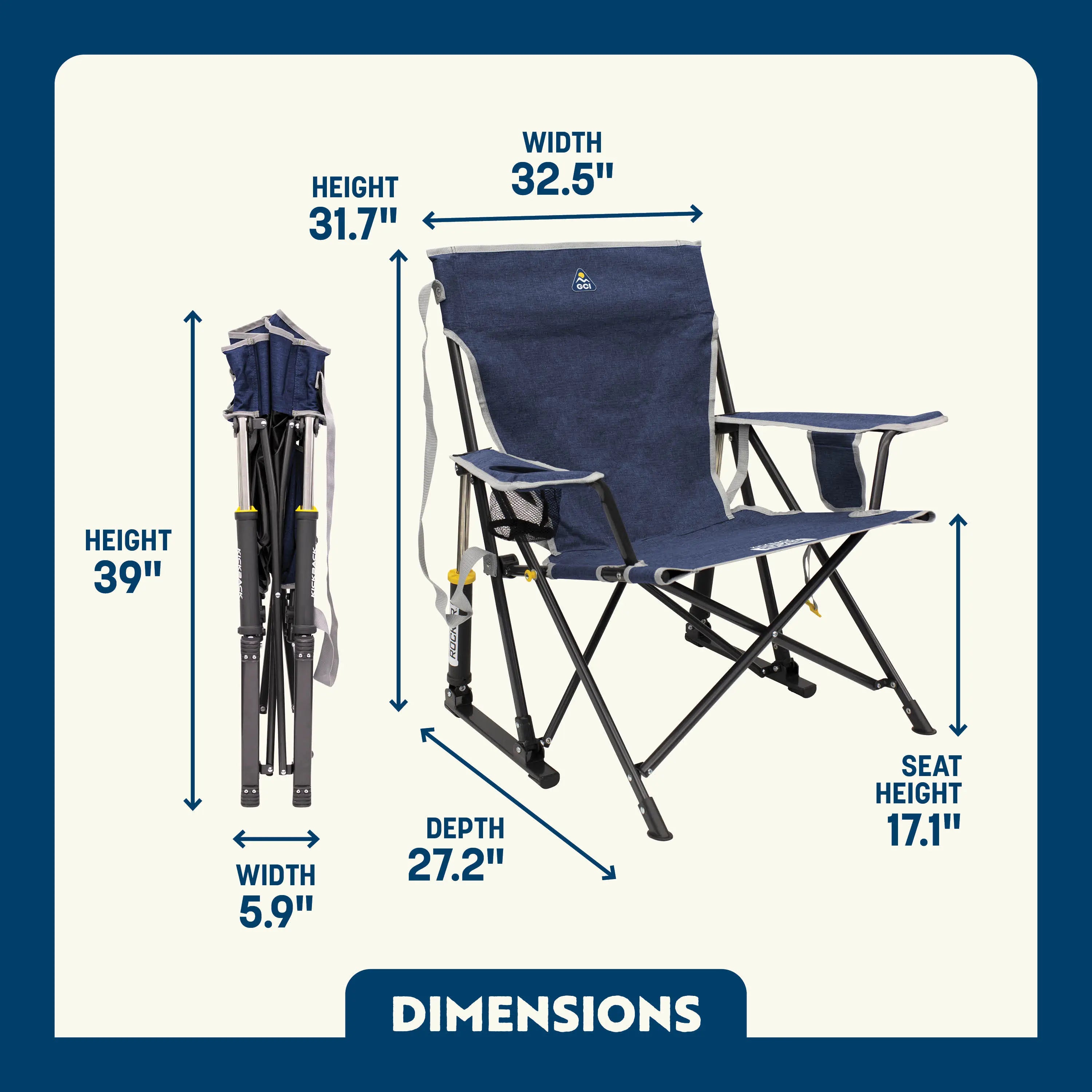 Heavy Duty Kickback Rocker - Outdoor Rocking Chairs with Dynamic Comfort Edge Detail