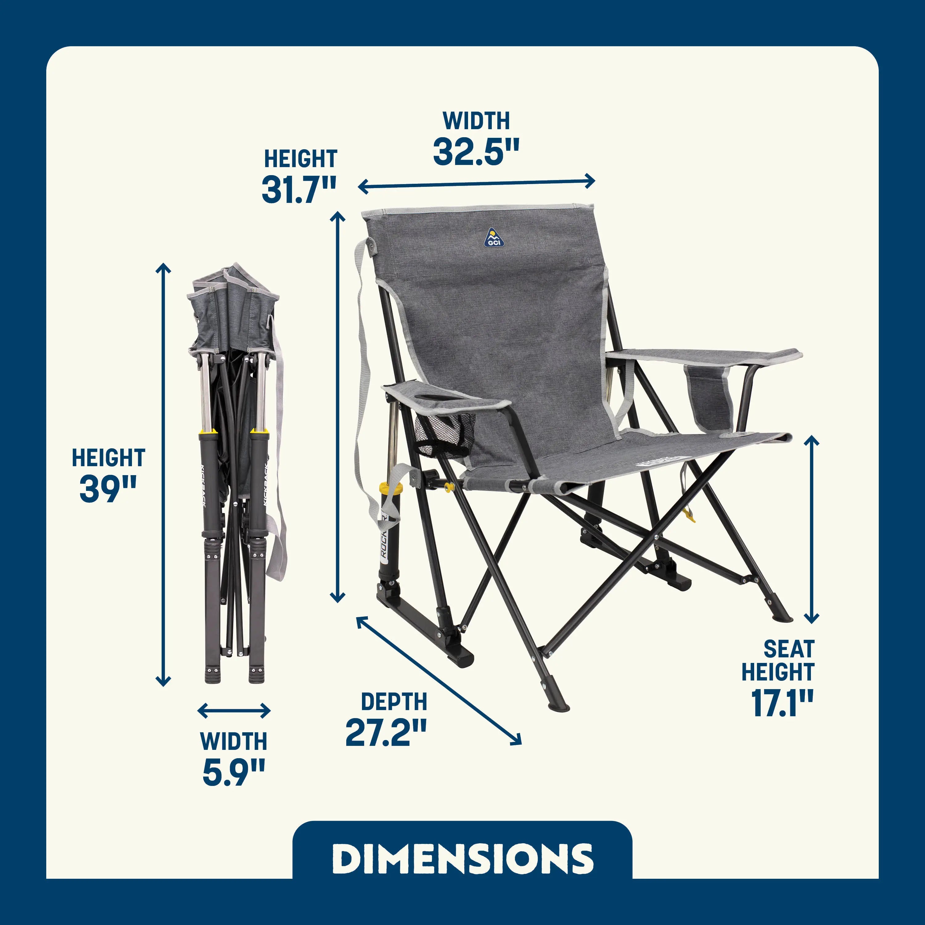 Heavy Duty Kickback Rocker - Outdoor Rocking Chairs with Dynamic Comfort Edge Detail