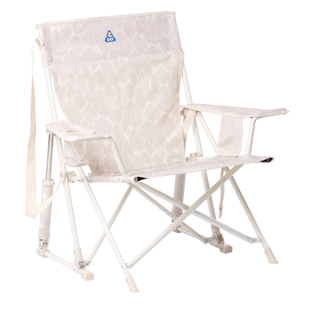 Heavy Duty Kickback Rocker - Outdoor Rocking Chairs with Dynamic Comfort Edge - Soft Neutral Leaf