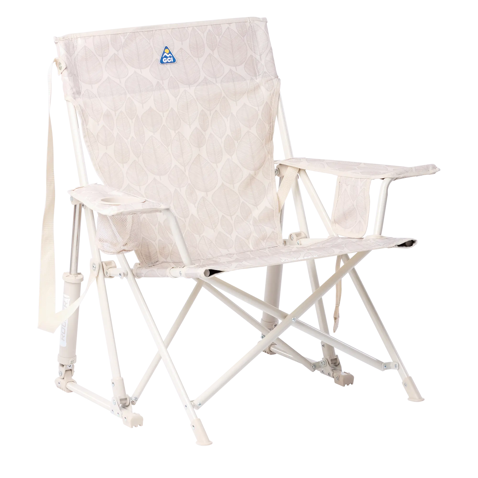 Heavy Duty Kickback Rocker - Outdoor Rocking Chairs with Dynamic Comfort Edge - Soft Neutral Leaf
