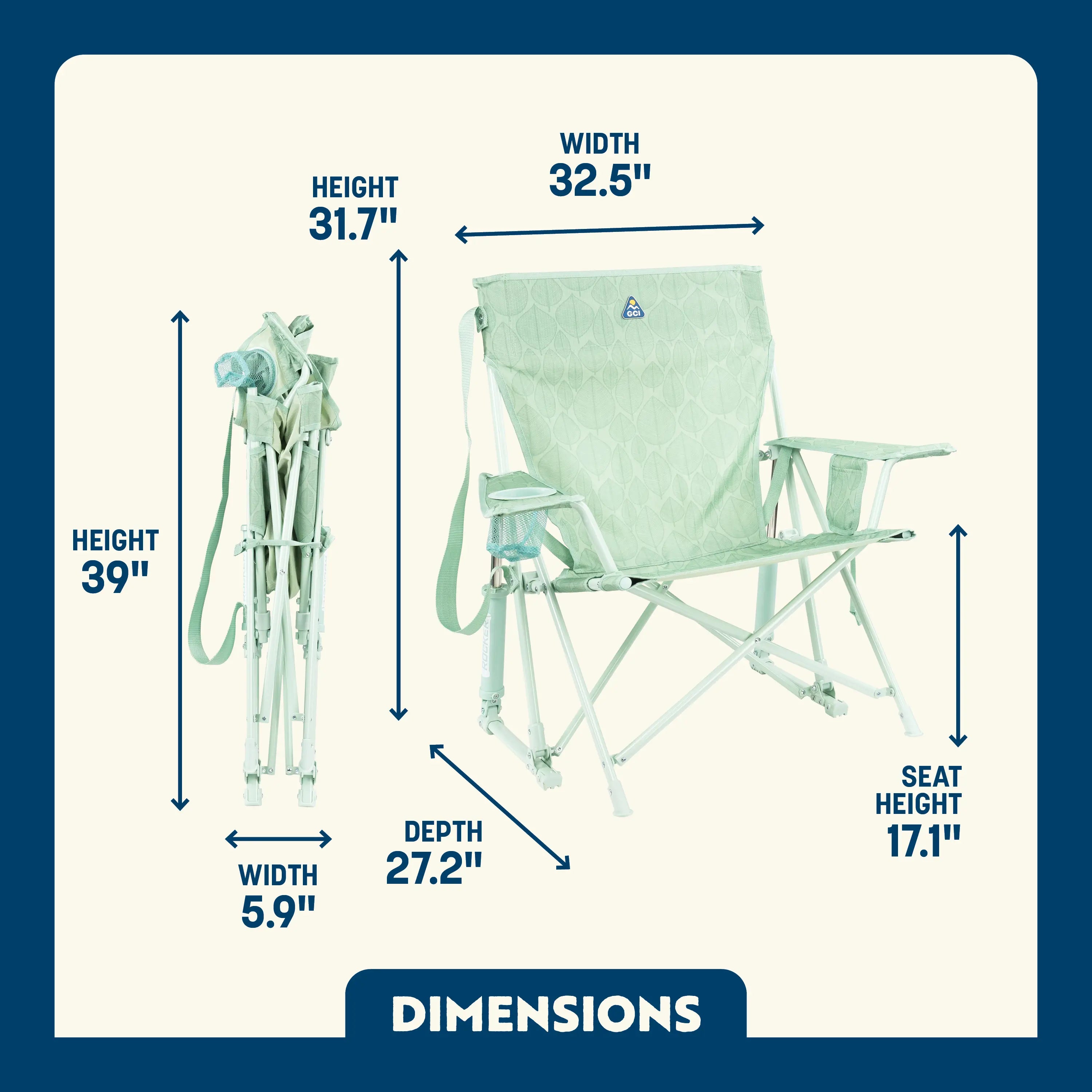 Heavy Duty Kickback Rocker - Outdoor Rocking Chairs with Dynamic Comfort Edge Detail