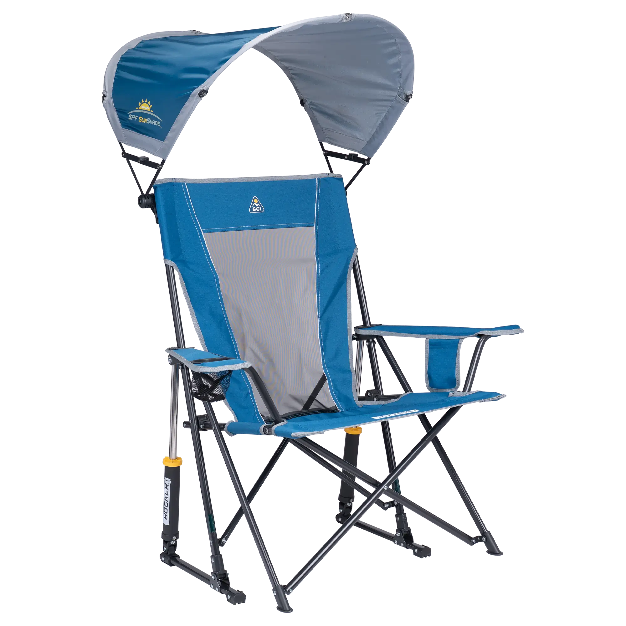 Heavy Duty SunShade Rocker - Rocker Chair for Camping & Lawns - Neptune Blue
