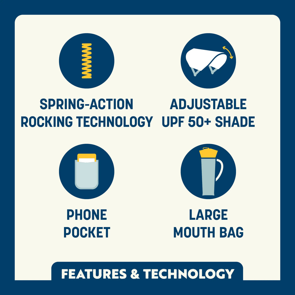 Heavy Duty SunShade Rocker - Rocker Chair for Camping & Lawns Detail