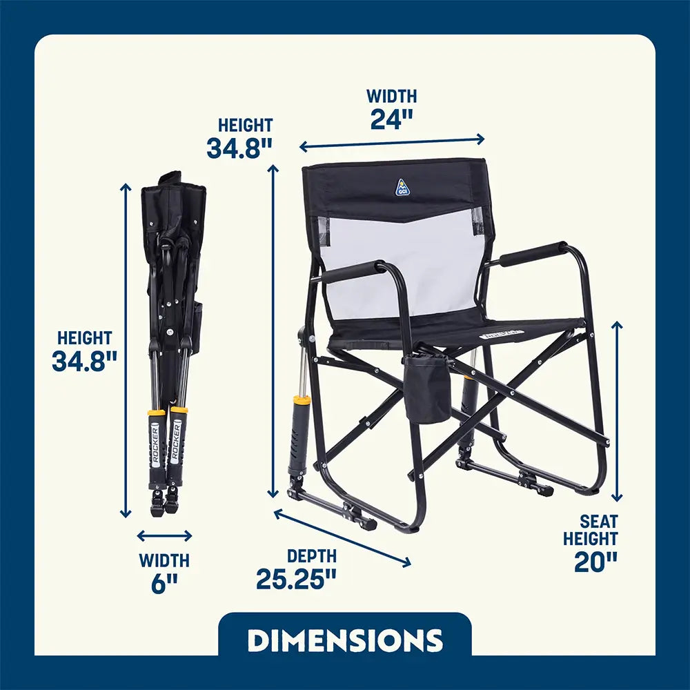 Ultra-Comfortable Freestyle Rocker Elite - Folding Rocking Chair - Perfect for Tailgating Detail