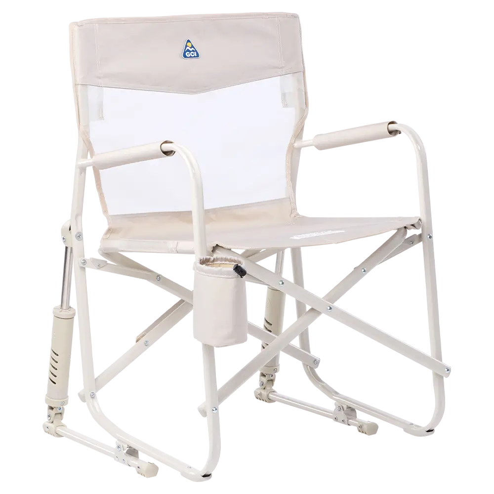 Ultra-Comfortable Freestyle Rocker Elite - Folding Rocking Chair - Perfect for Tailgating - Soft Neutral