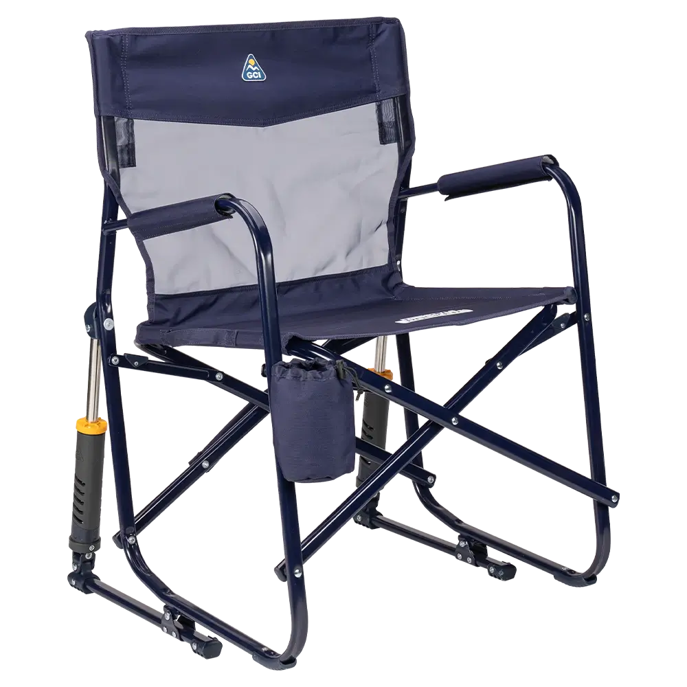 Ultra-Comfortable Freestyle Rocker Elite - Folding Rocking Chair - Perfect for Tailgating - Rich Blue