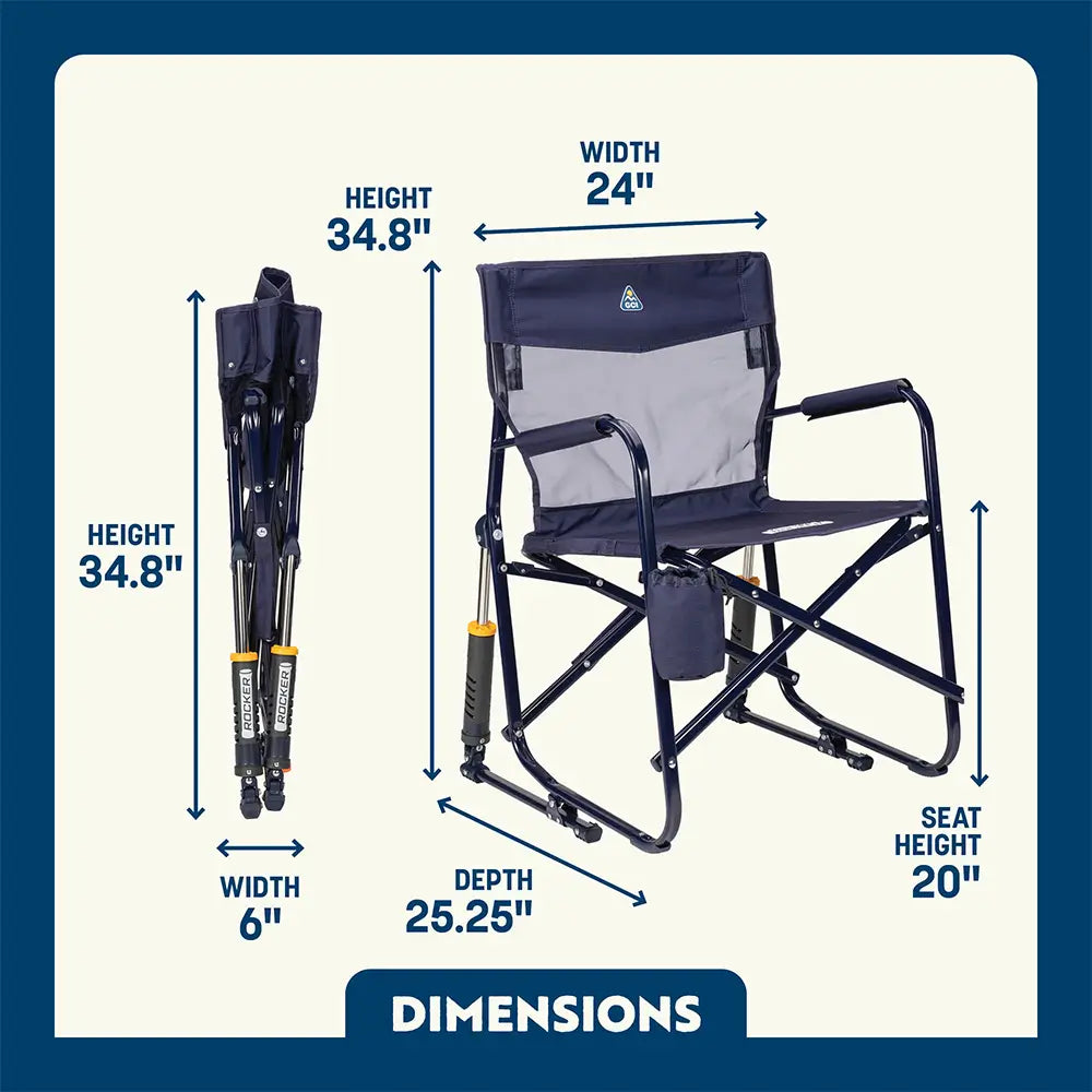 Ultra-Comfortable Freestyle Rocker Elite - Folding Rocking Chair - Perfect for Tailgating Detail